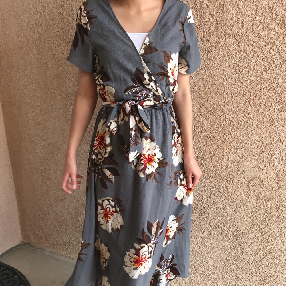 Wrap midi dress
