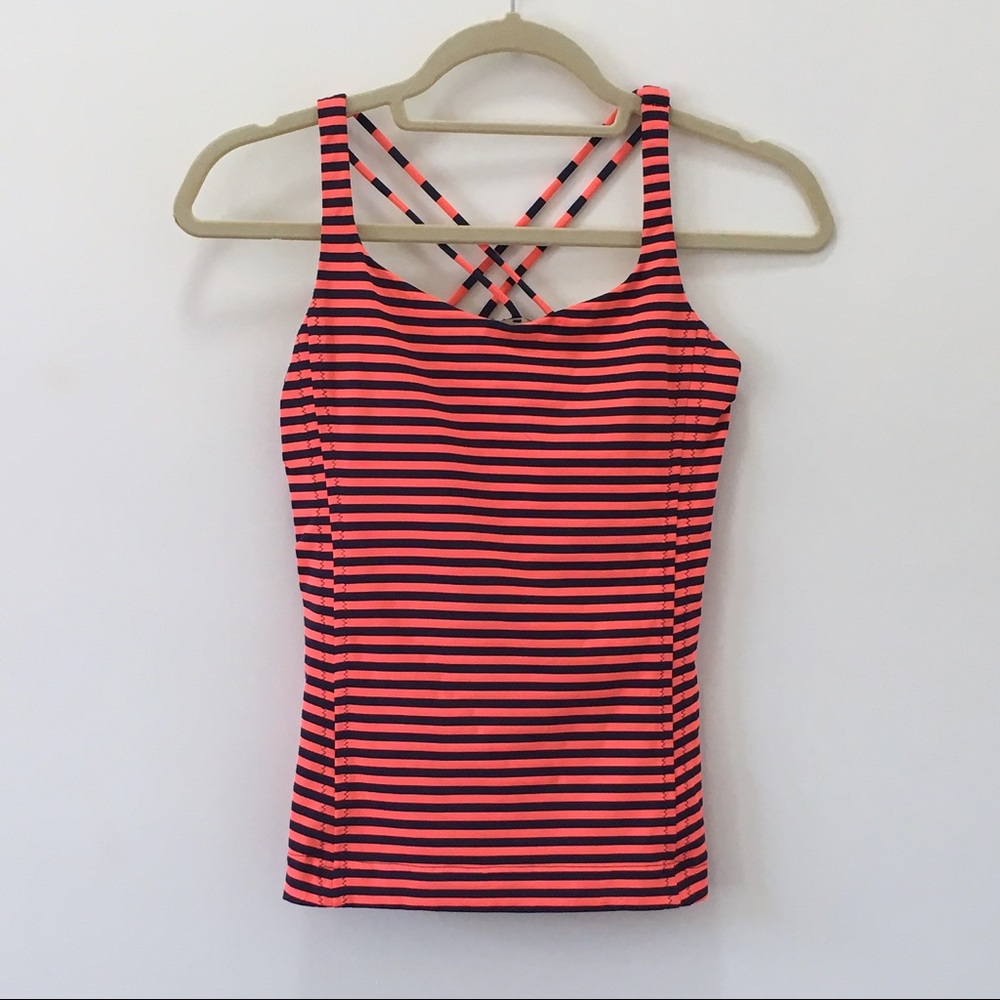 Lululemon Crisscross Back  Tank Orange & Navy