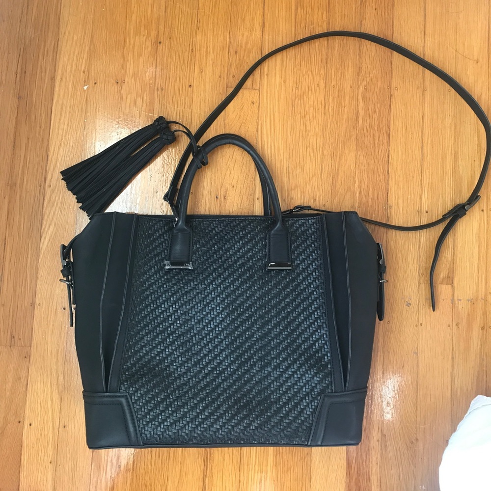 Black Steve Madden structured tote bag