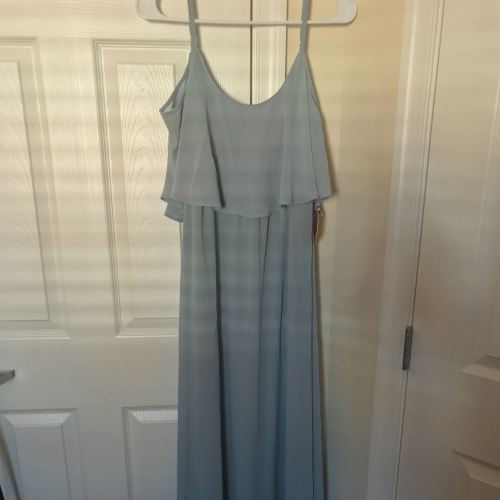 Light Blue Bridesmaid formal dress w/ wing sleeve