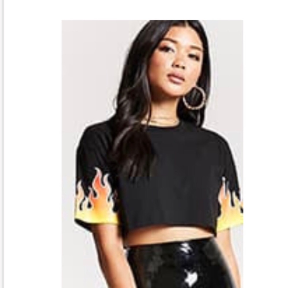 Forever 21 flames crop top