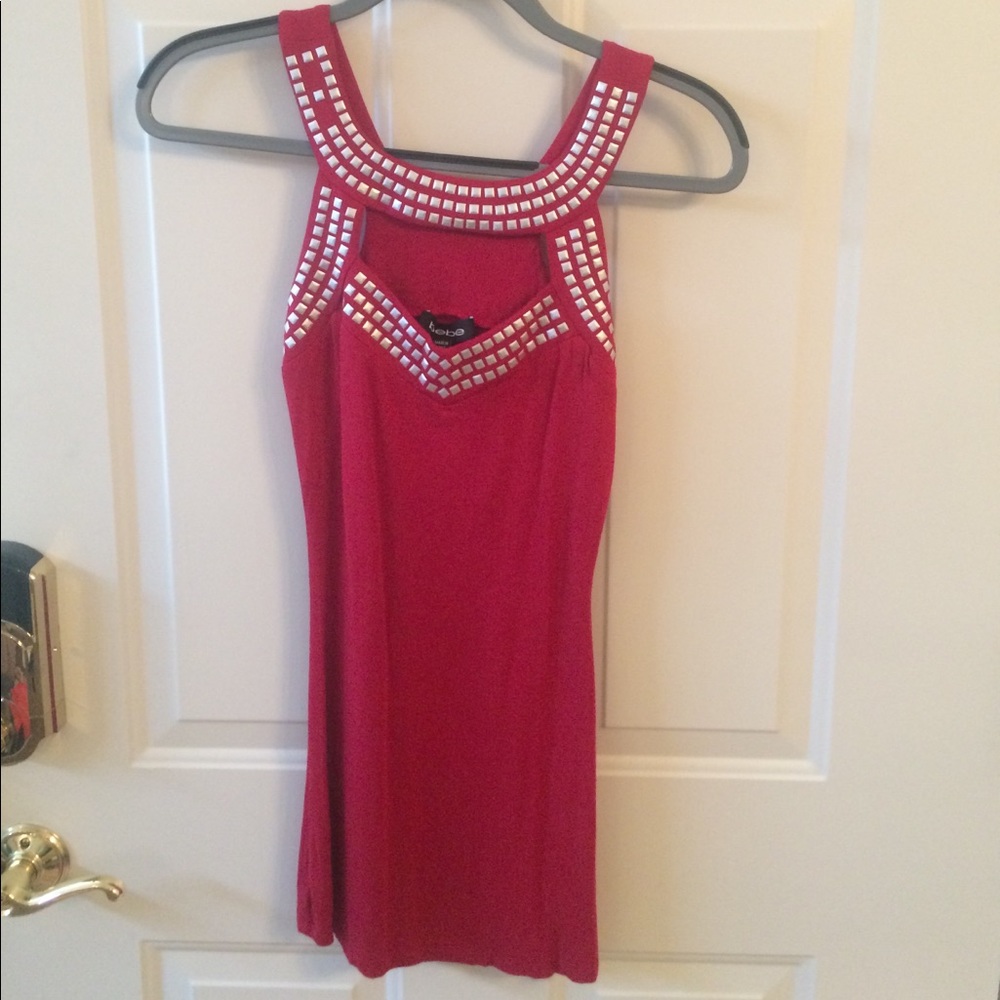 Bebe red halter w/ cut out