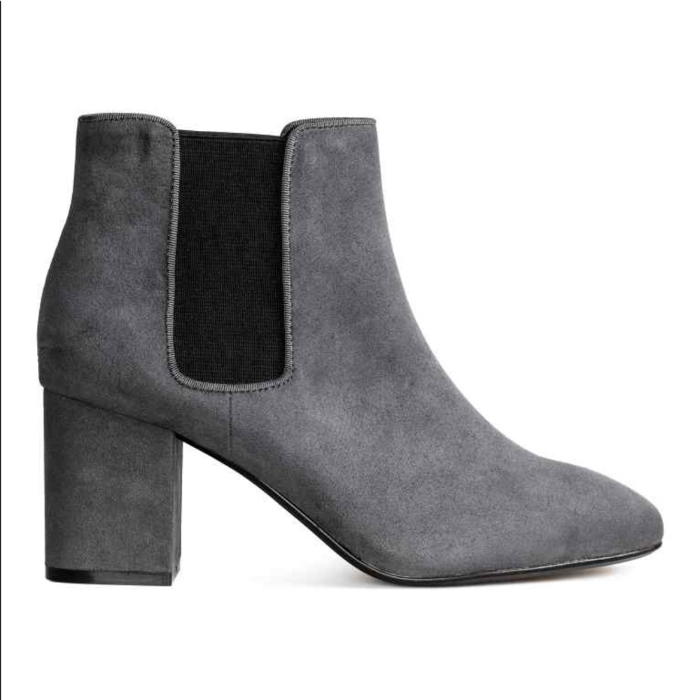 H&M block-heel grey ankle boots