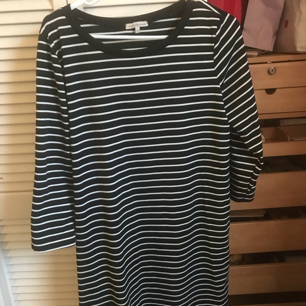 Striped Long Sleeve T-Shirt Dress