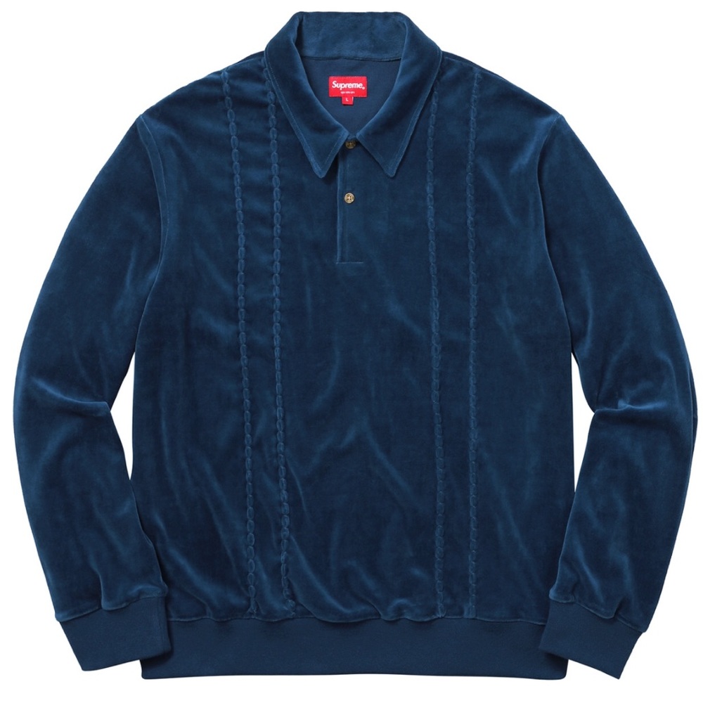 BRAND NEW SUPREME VELOUR L/S POLO