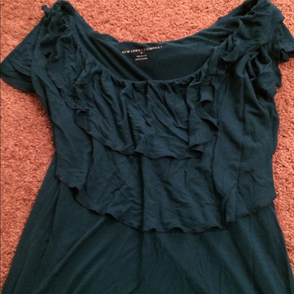 Teal Ruffle Shirt - Picture 3 of 3