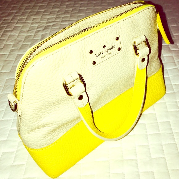 Kate Spade yellow & tan handbag - Picture 1 of 8