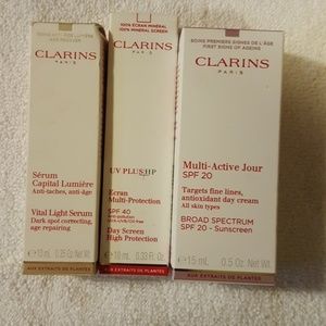 Clarins serum...day screen...broad spectrum sunscr