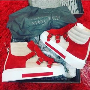 ALEXANDER MCQUEEN LEATHER SUEDE SNEAKERS