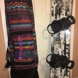 Burton Super Hero Snowboard and Bag