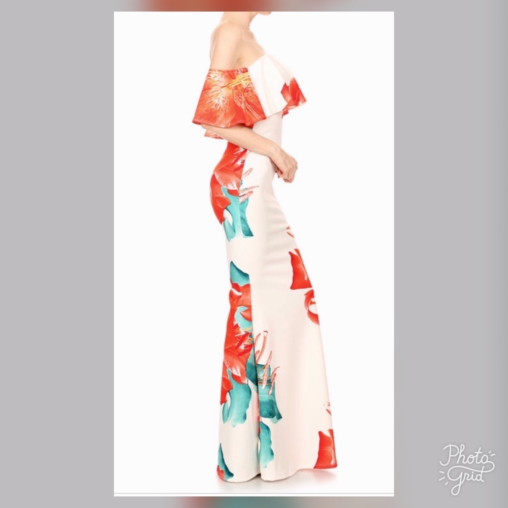 Floral Print Bodycon Maxi Dress