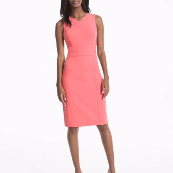 Seamed sheath gelato sleeveless Vee neck dress - Picture 2 of 3