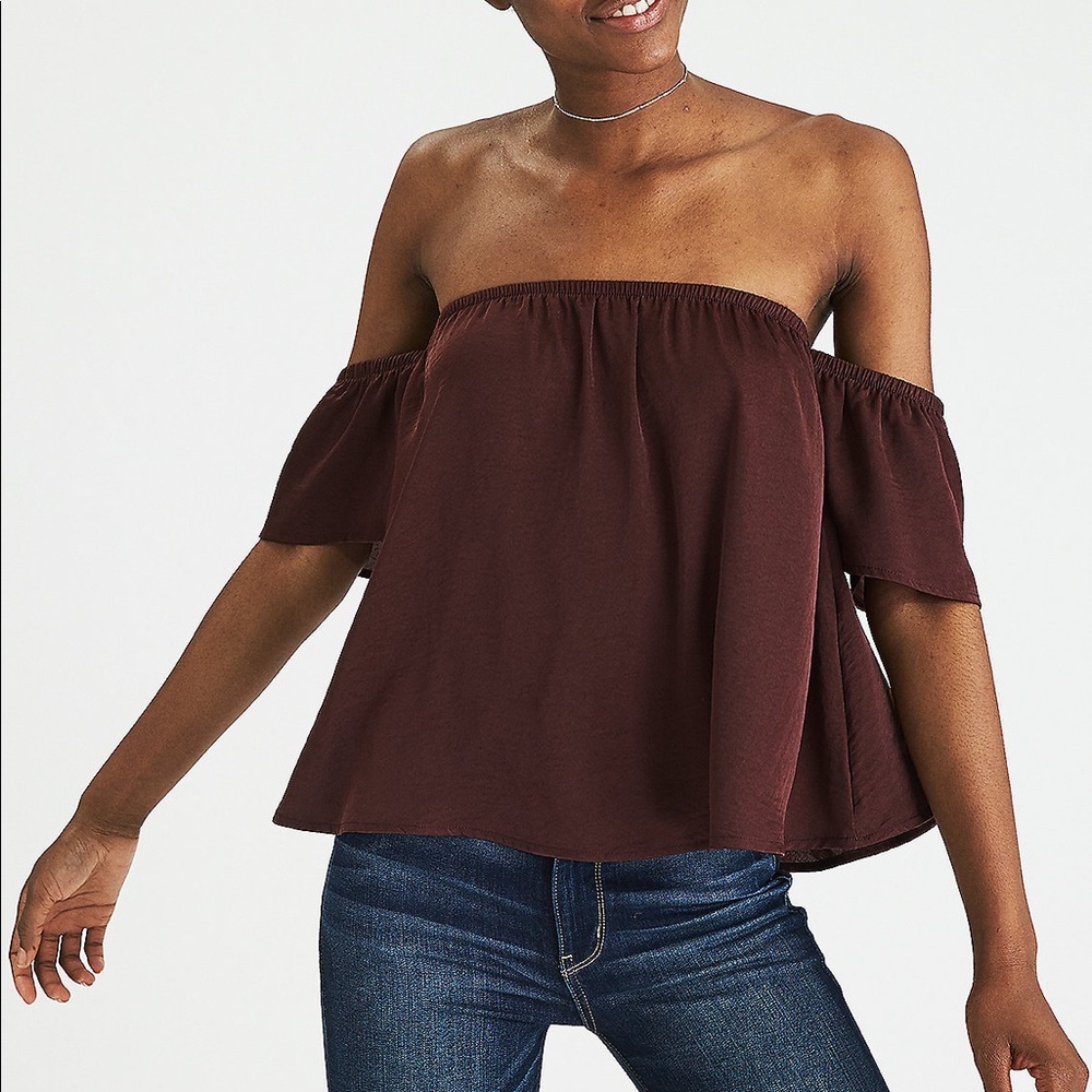 American Eagle Silky Off The Shoulder Top