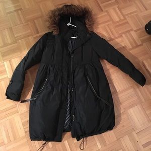 BLACK MATERNITY COAT