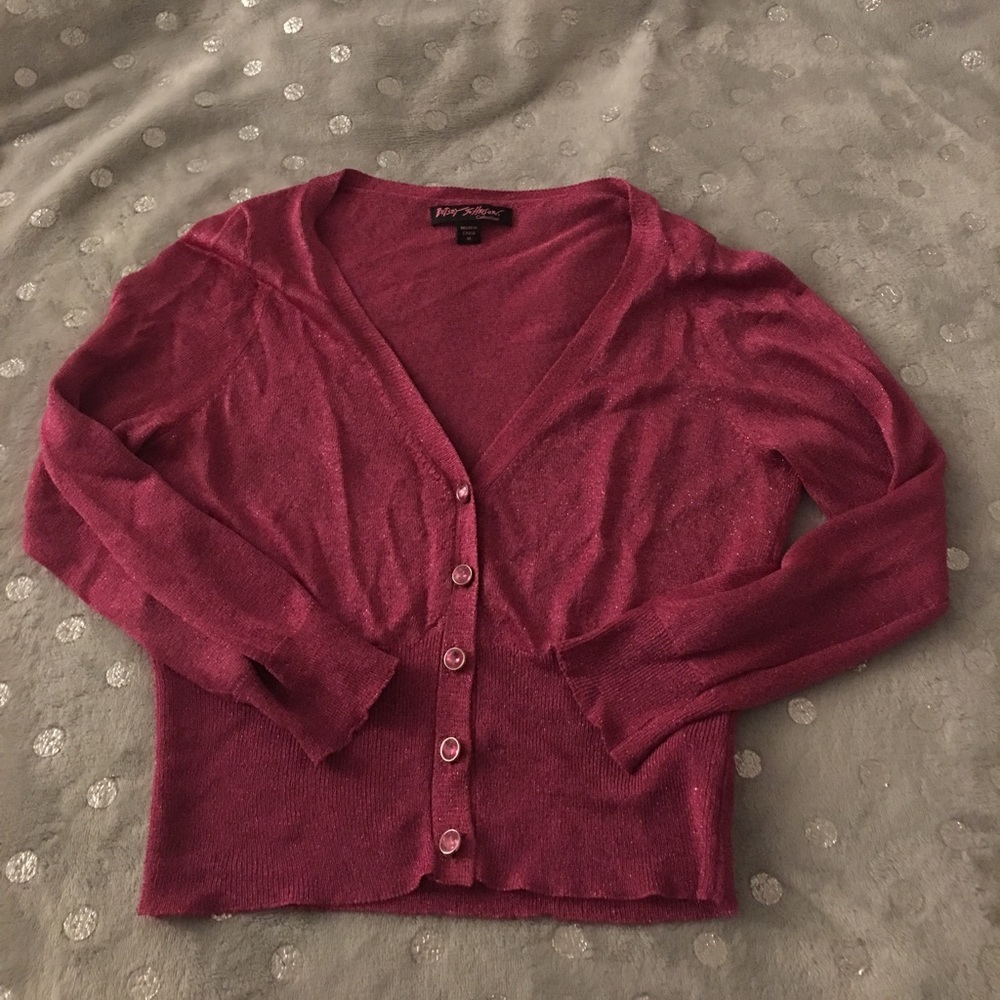 Betsey Johnson Collection pink glitter cardigan