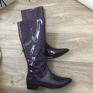 Joy Chen tall patent purple boot