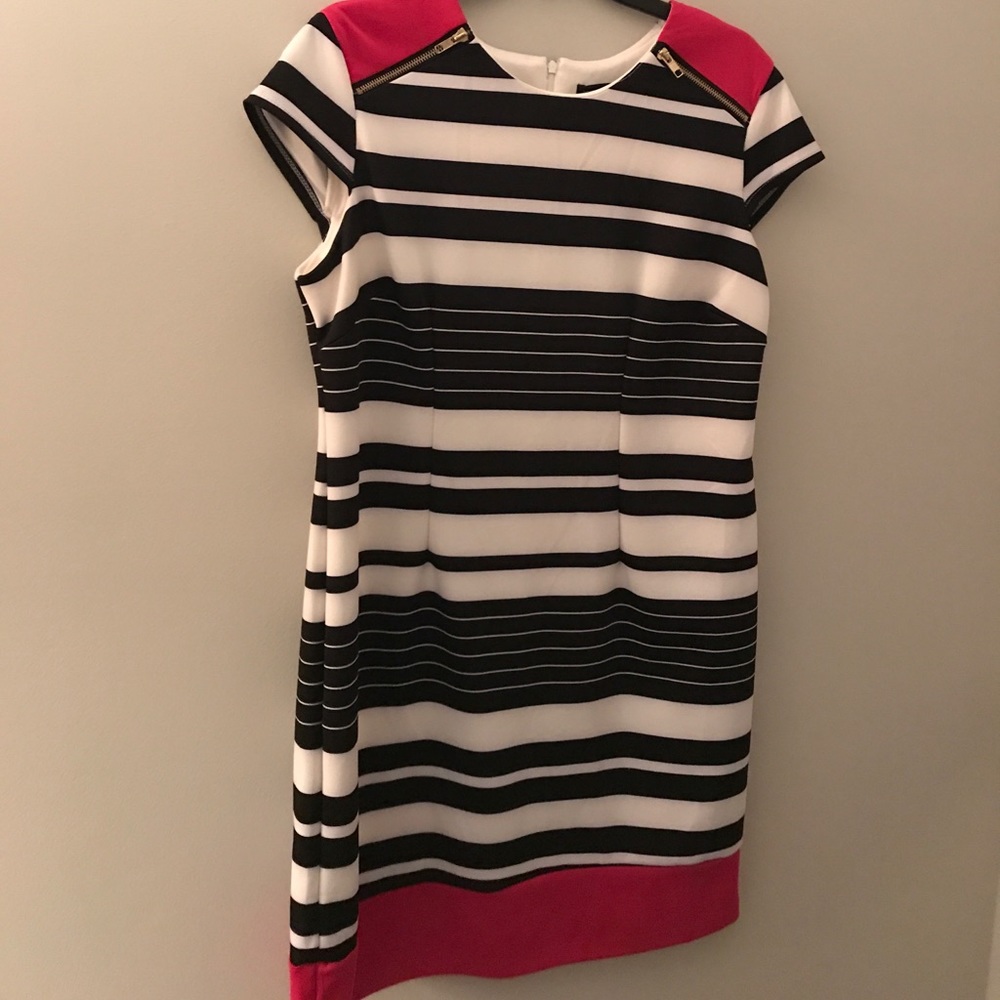 Hot Pink/Black Striped Dress