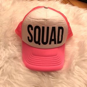 Squad hat - neon pink bridal party hat