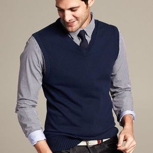New Banana Republic Classic Sweater Vest Preppy