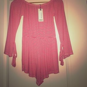 Red striped romper
