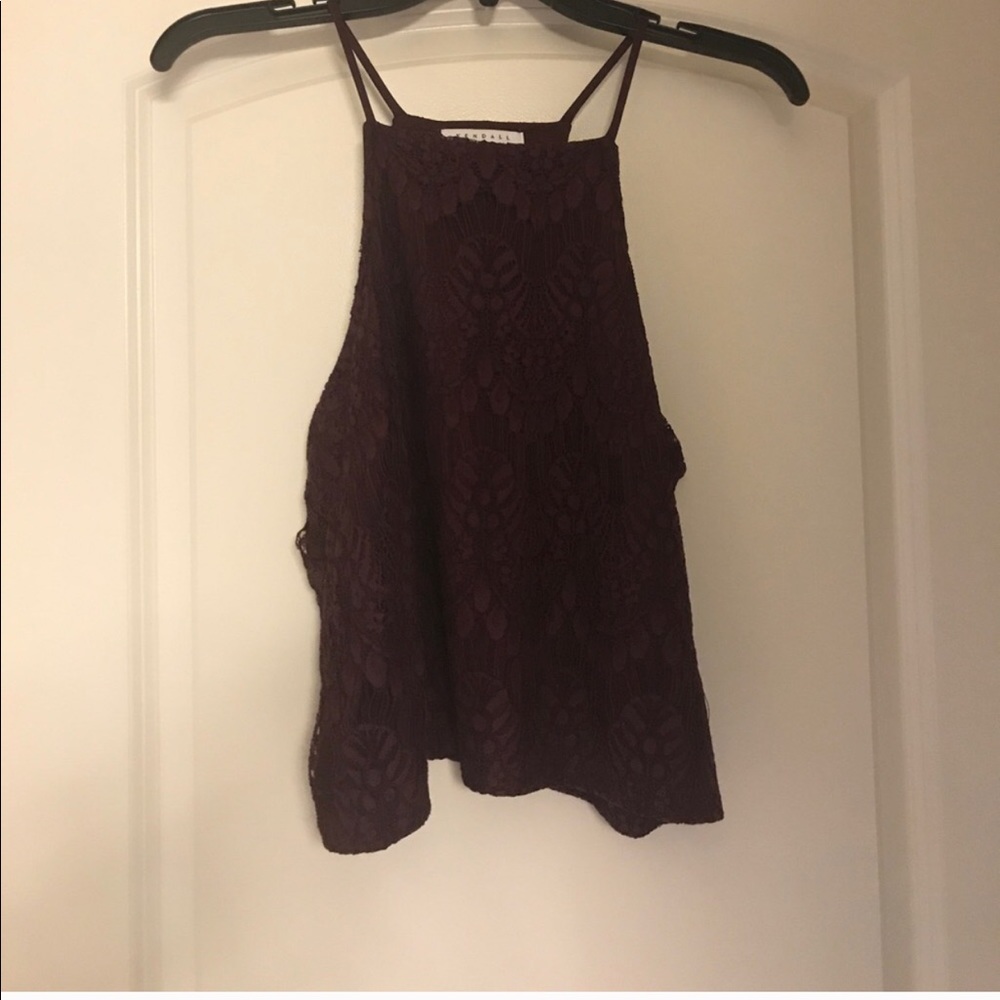 SALE Kendall and Kylie Maroon Lace Top