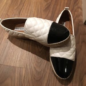 White and black espadrilles
