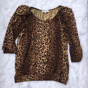 Jones network sport cheetah print blouse