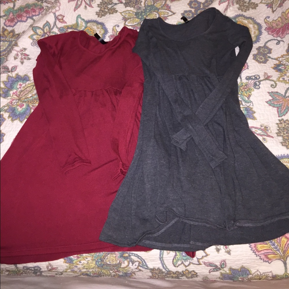 Bundle of 2 baby doll long sleeve dresses
