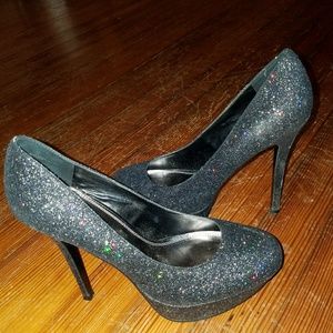 Black glitter Bakers heels