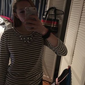 Bedazzled J. Crew Striped Top