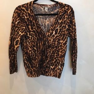 Lucky Brand size M cheetah print light cardigan