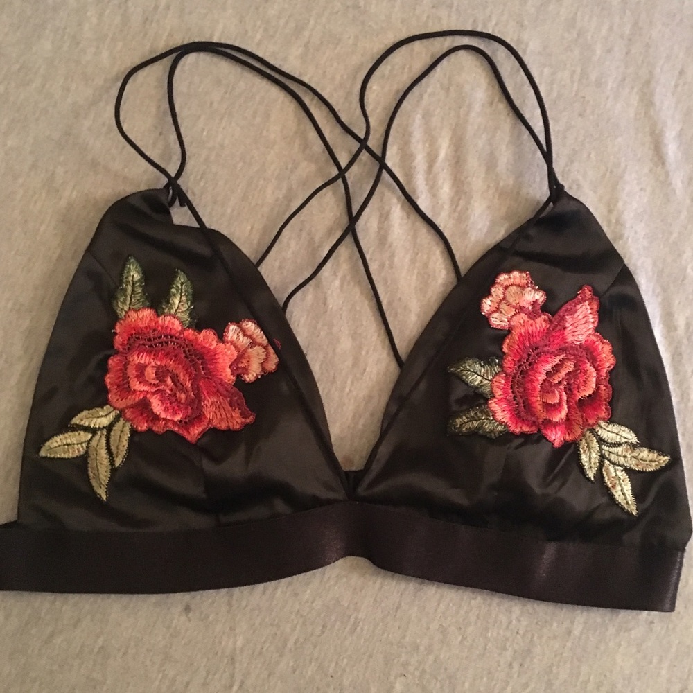 Rose Satin-like Bralette