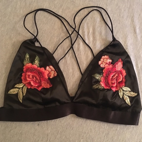 Rose Satin-like Bralette - Picture 1 of 3