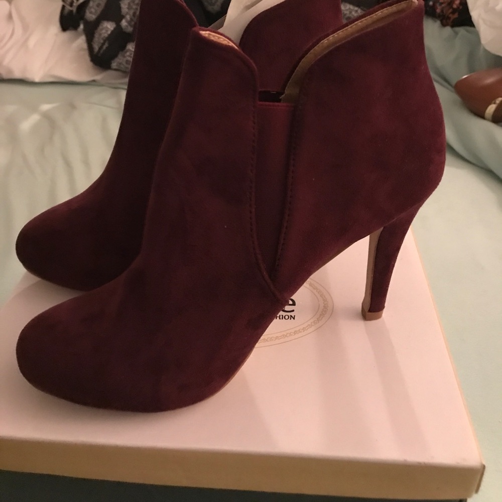 Plum Suede Booties