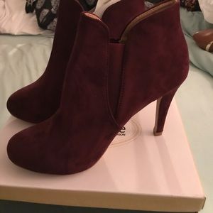 Plum Suede Booties