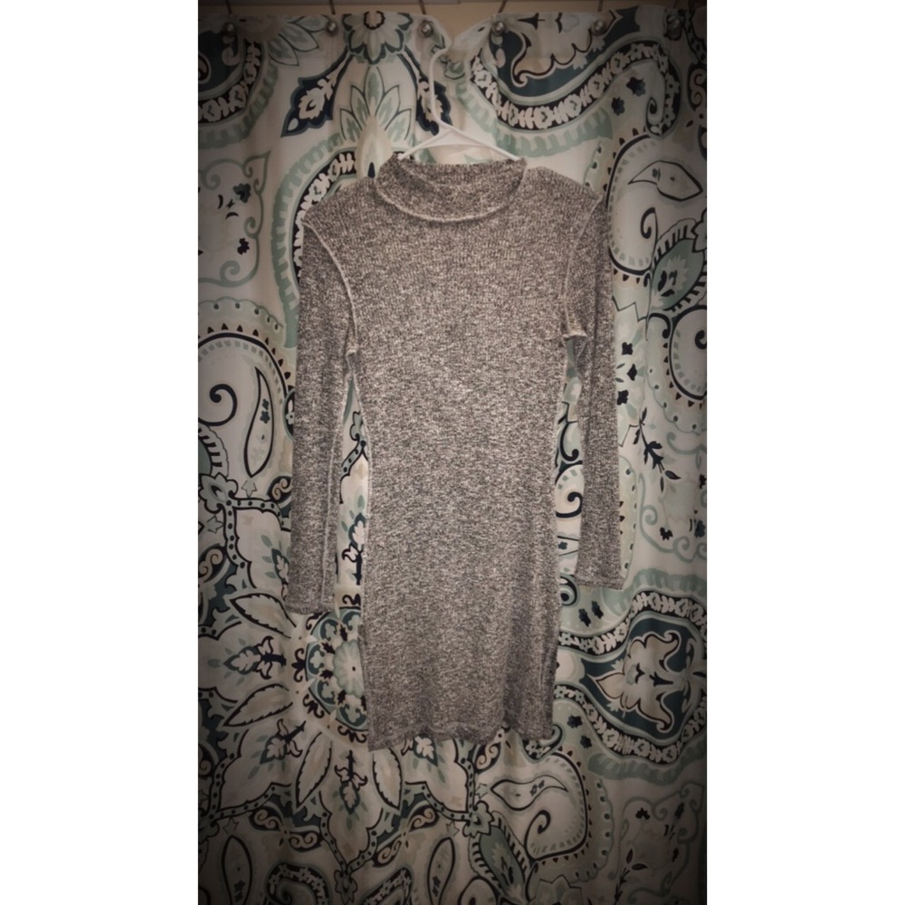 Grey turtleneck dress