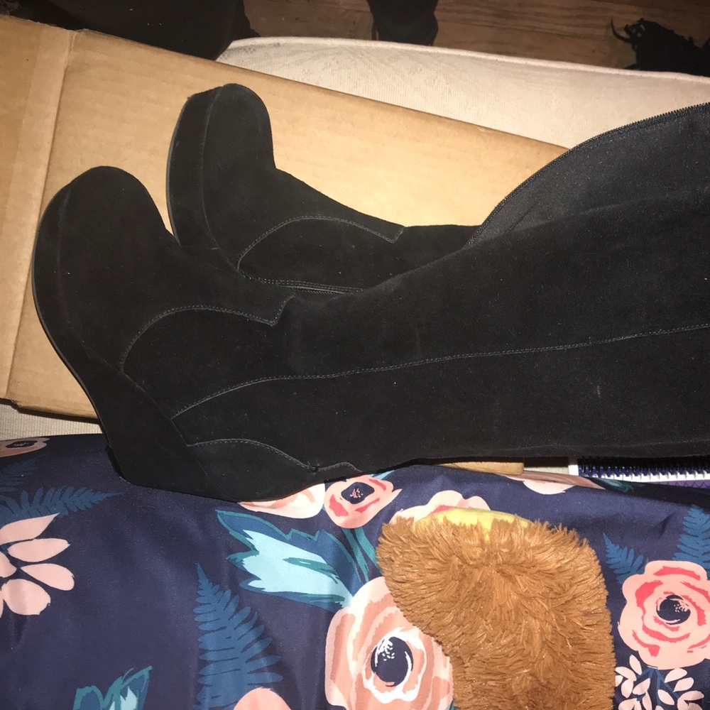 Long Wedge Boots Size 5