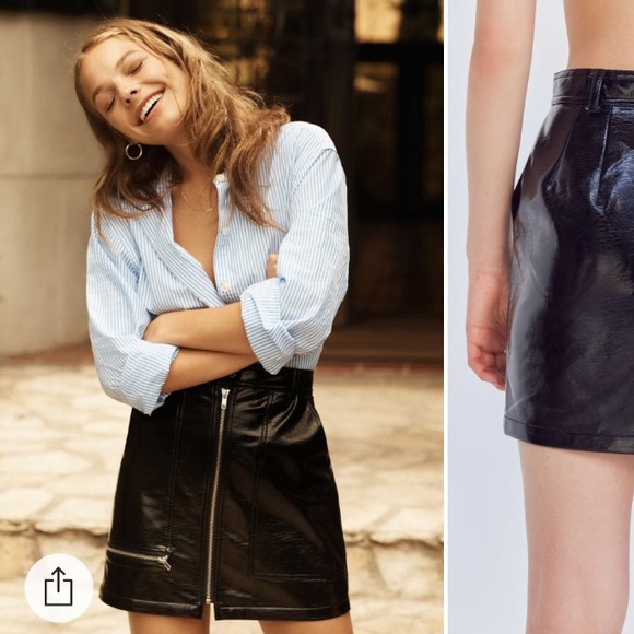 Silence + Noise Patent Faux Leather Zip Skirt - Picture 4 of 5