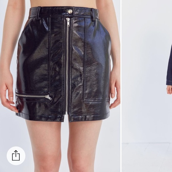 Silence + Noise Patent Faux Leather Zip Skirt - Picture 5 of 5