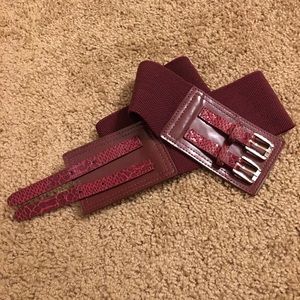 Wine red women's fashion belt size M/L