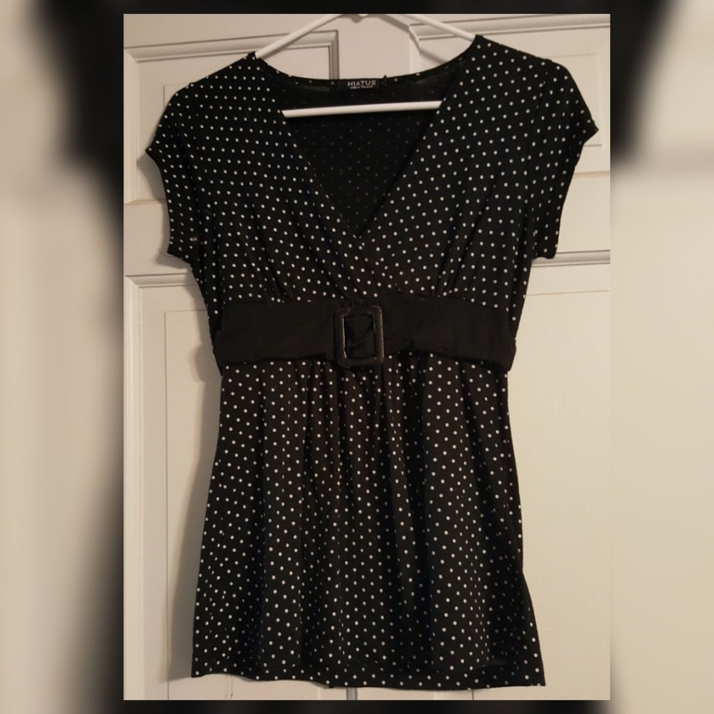 Black and White Short Sleeve Blouse