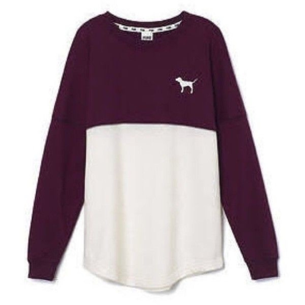 FLASH SALE Maroon and White PINK VS Varsity Crew