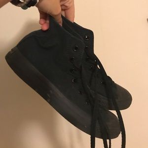 Black high top converse. Size 8 (Women’s)