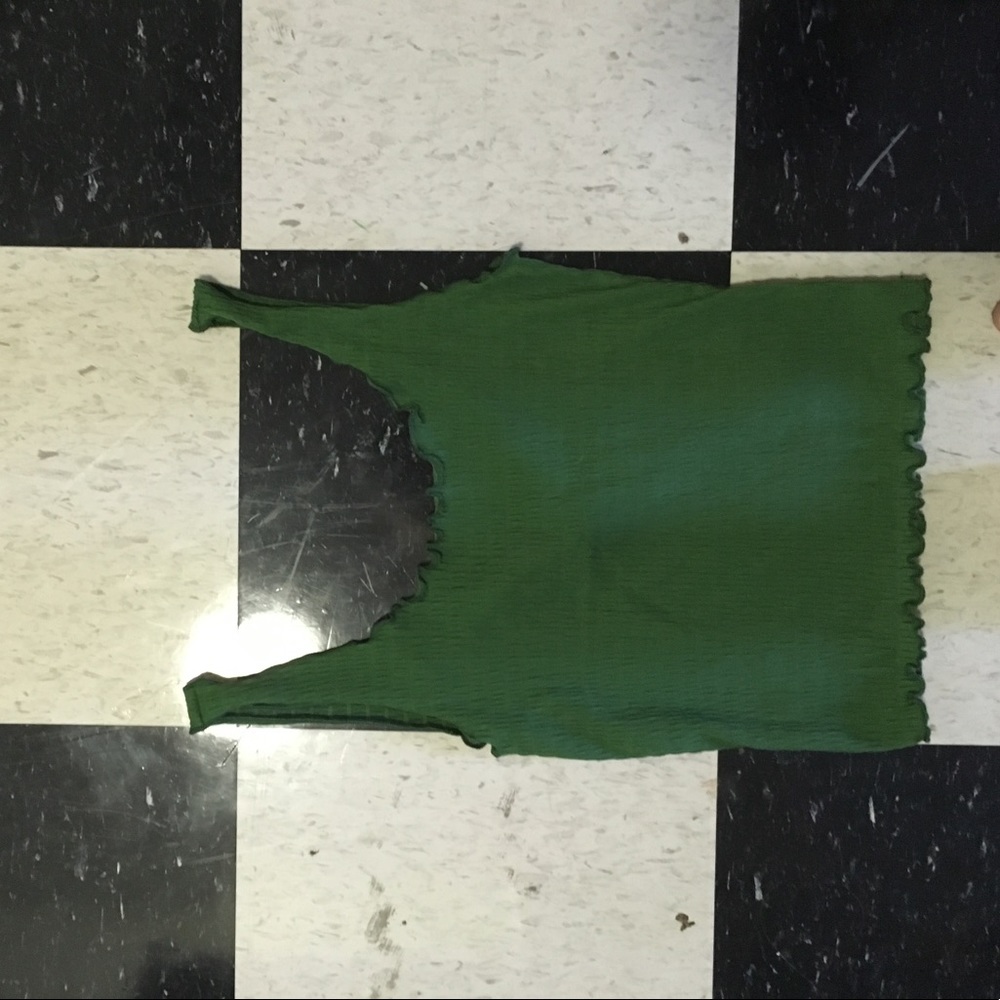 BDG Lottie Lettuce Edge Smocked Tank Top