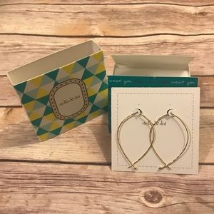 Stella & Dot Hammered Wire Large Hoops - Gold