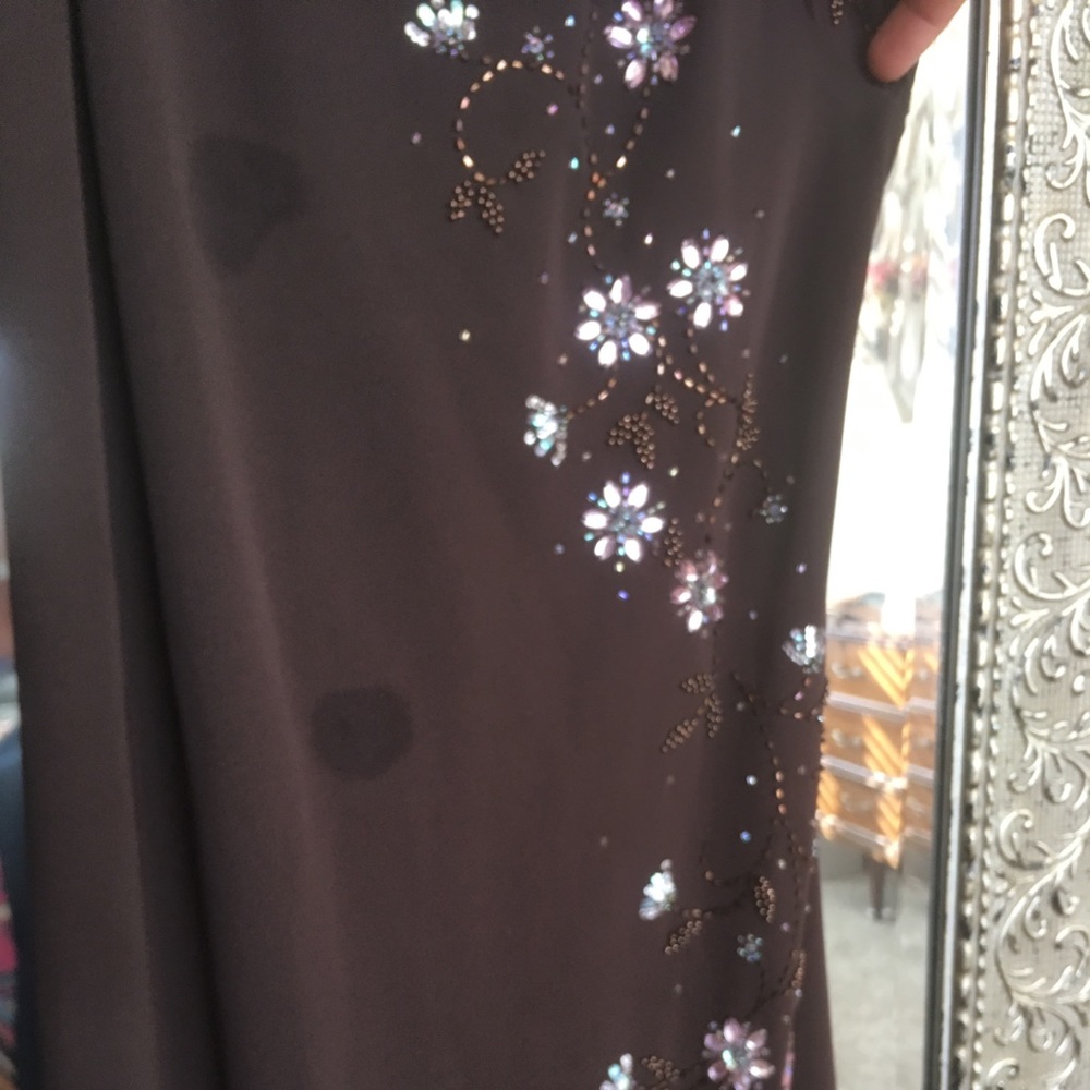 Crotchet back gown, with hand beading.