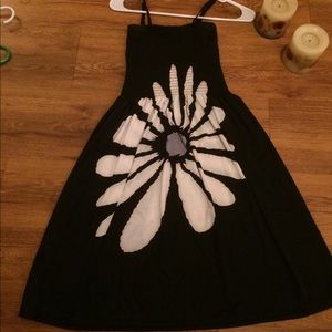 Sundress. Black with large white flower