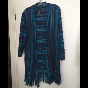 Women’s Long Sweater Sz Medium Blue
