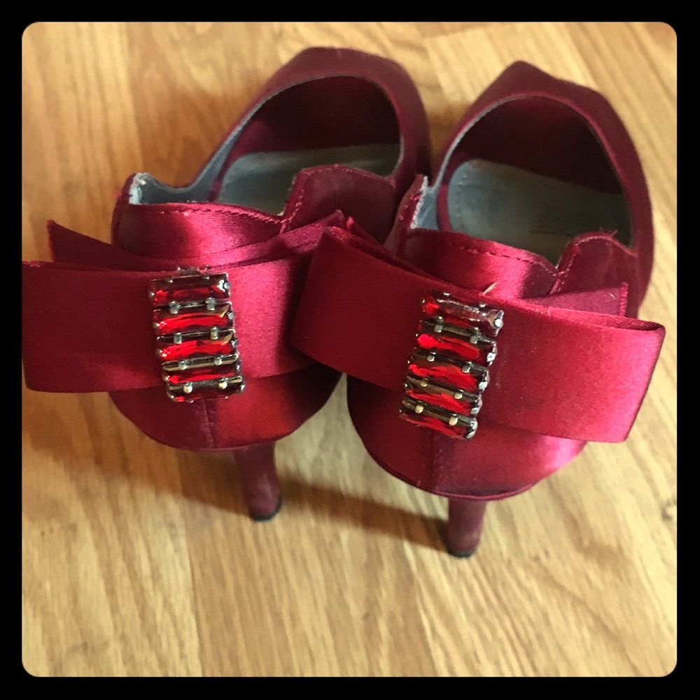 Satin Maroon Heels