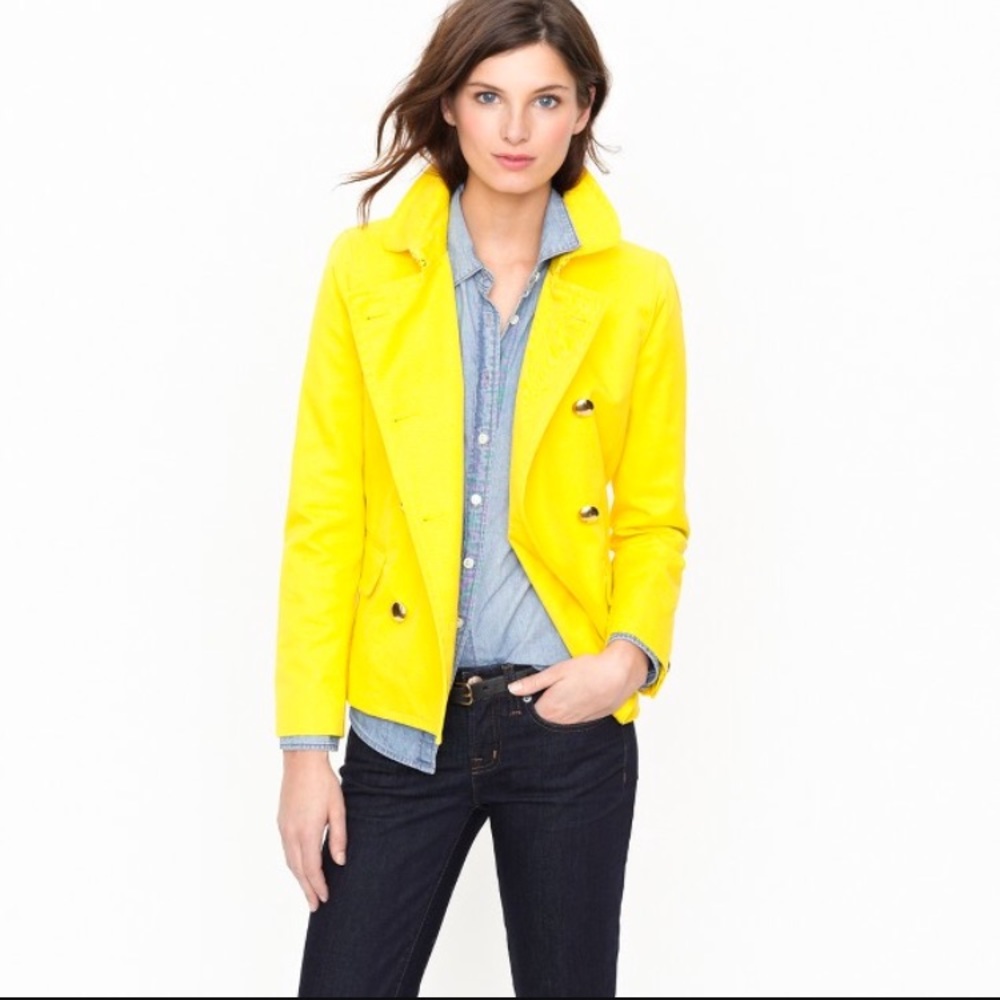 Yellow DBL Breasted Peacoat 🌈